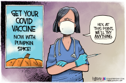 COVID VACCINE PUMPKIN SPICE by Rick McKee