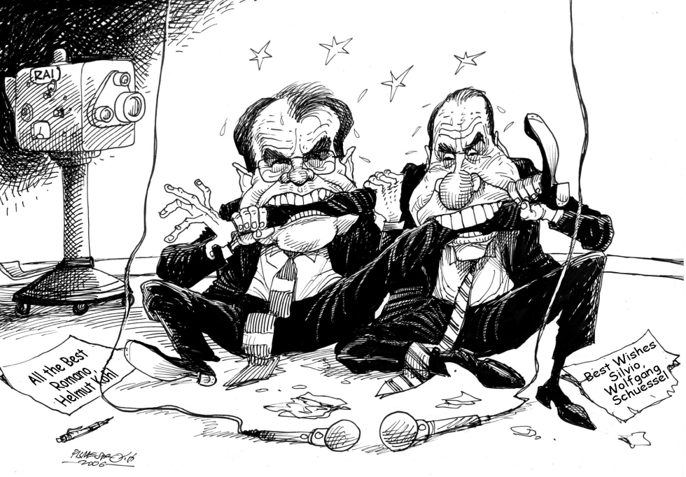  TV- DUEL IN ITALY BETWEEN BERLUSCONI AND PRODI by Petar Pismestrovic