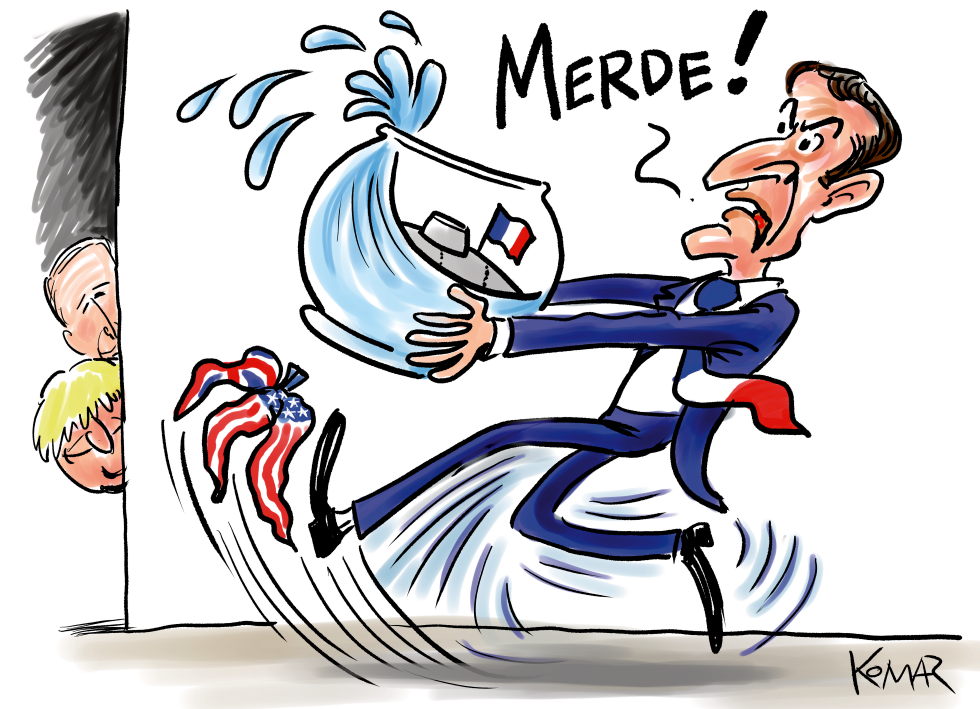 Macron and French submarine