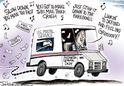 DEJOY AND USPS by Joe Heller
