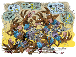 DEMOCRATS INFIGHTING by Daryl Cagle
