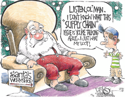 SANTA'S SUPPLY LINE by John Darkow