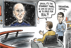 WILLIAM SHATNER GOES TO SPACE by Jeff Koterba