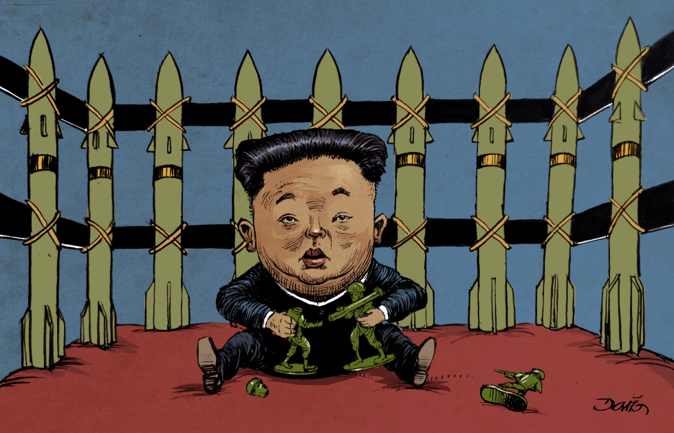 Kim showing his arsenal