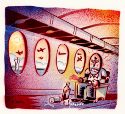 PASSENGER AIR RAGE PROBLEMS by Peter Kuper