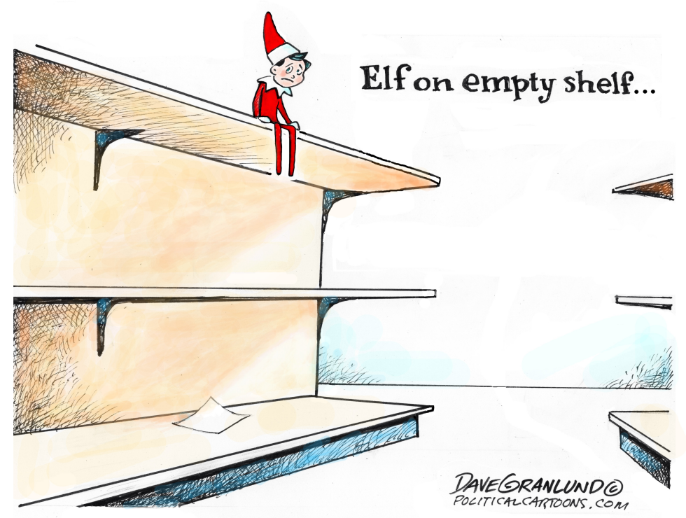 Elf on empty shelf