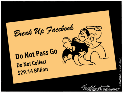 FACEBOOK MONOPOLY by Bob Englehart