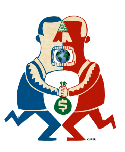 FIGHT OVER THE SPENDING BILL by Peter Kuper