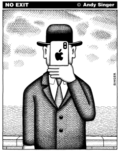 APPLE MAGRITTE by Andy Singer