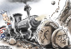 BIDEN EXPRESS BLOCKED AGAIN by Jeff Koterba