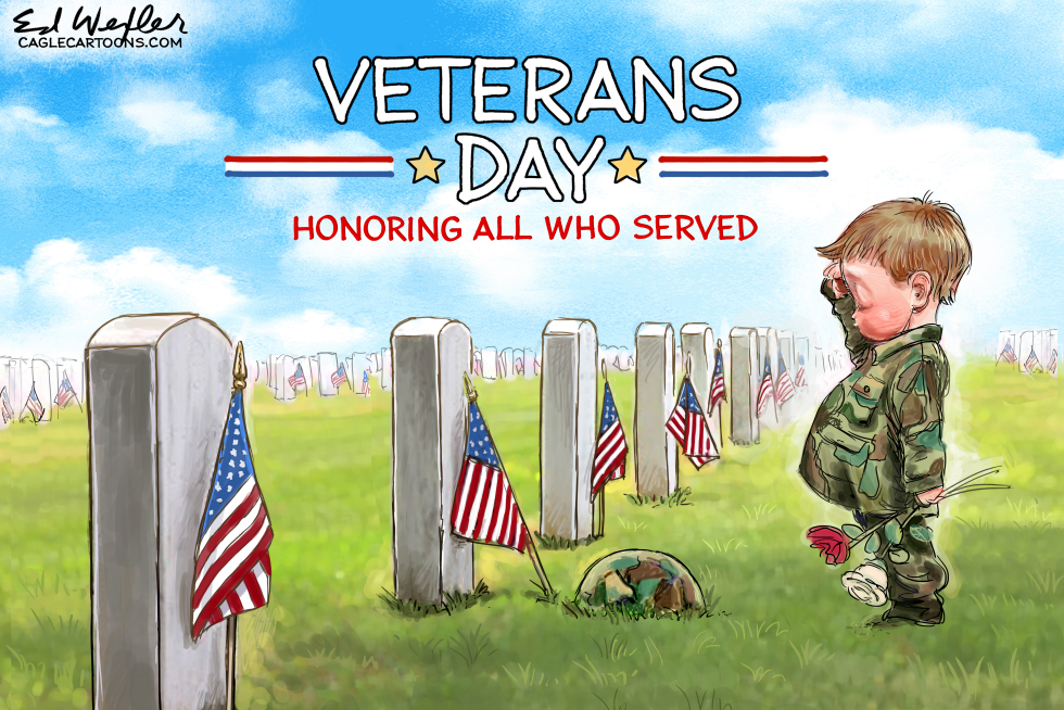 Little Boy Salutes Grave Of Veteran