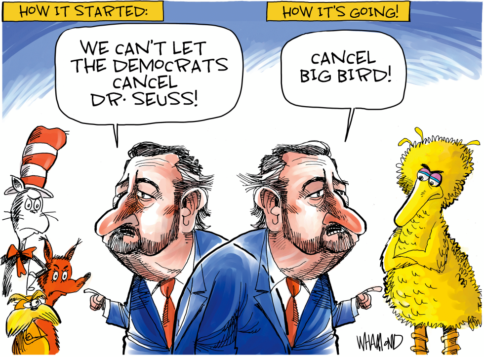 Big Bird ruffles the feathers of Ted Cruz