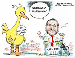 TED CRUZ VS BIG BIRD VAX by Dave Granlund
