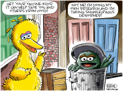 BIG BIRD VS OSCAR by Dave Whamond