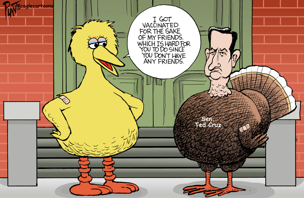 Big Bird and Sen. Ted Cruz