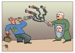 LUKASJENKO AND REFUGEES by Arend van Dam