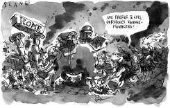 ECONOMIC BARBARIANS B/W by Chris Slane