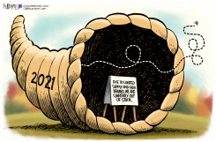 HORN OF PLENTY SUPPLY SHORTAGE by Rick McKee