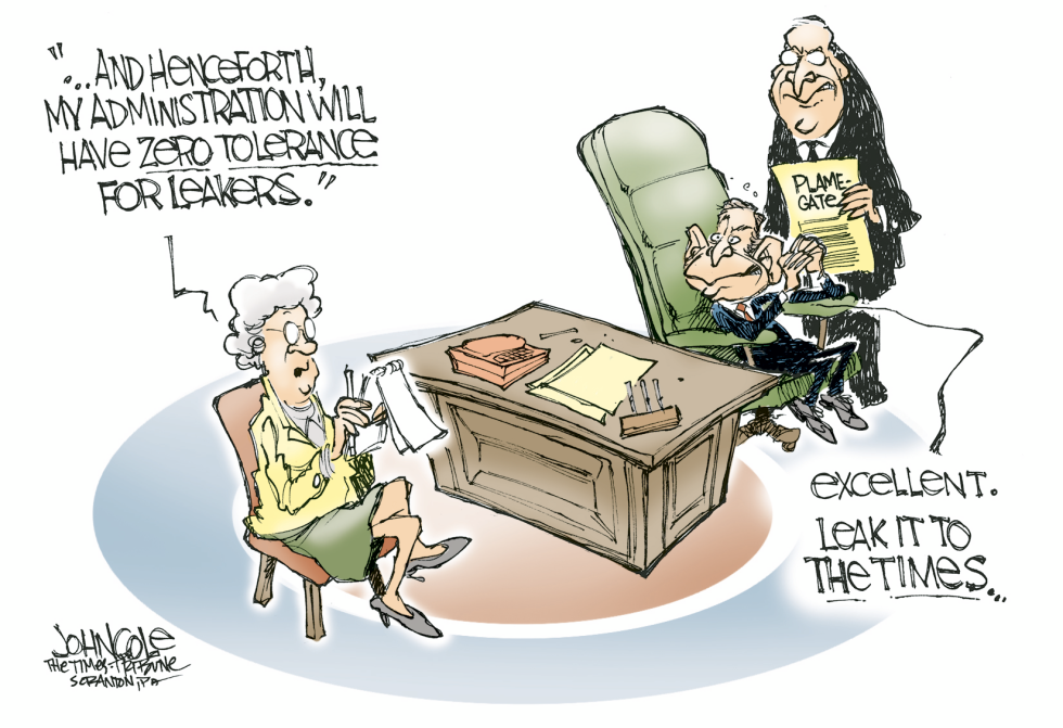 Bush and leaks -- color