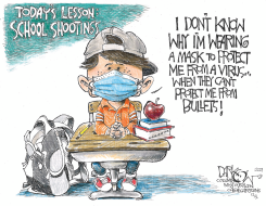 KEVLAR FACE MASKS IN SCHOOL by John Darkow