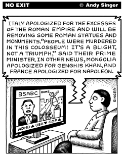 ROMAN AND FRENCH STATUES by Andy Singer