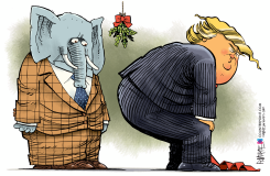 TRUMP GOP MISTLETOE by Rick McKee