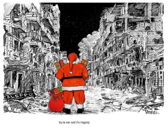 SYRIA'S ALEPPO TOWN AT CHRISTMAS by Tayo Fatunla