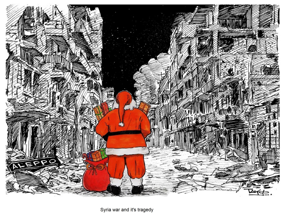 Syria's Aleppo town at Christmas