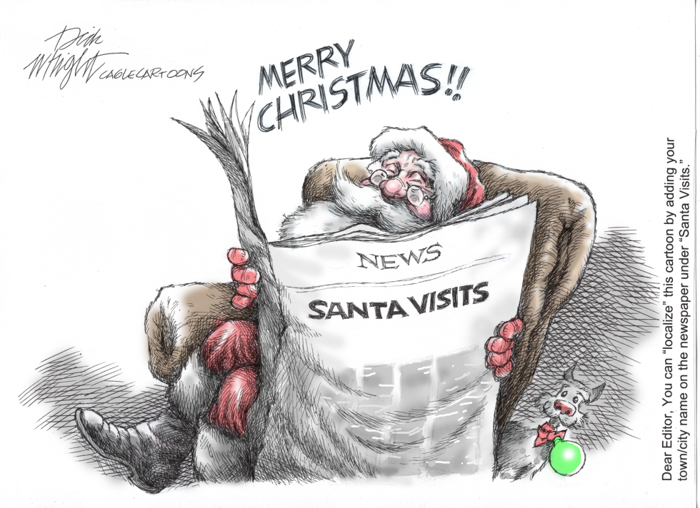 Santa Visits Cartoon