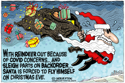 SANTA FLIES HIMSELF by Monte Wolverton