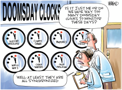 TOO MANY DOOMSDAY CLOCKS by Dave Whamond