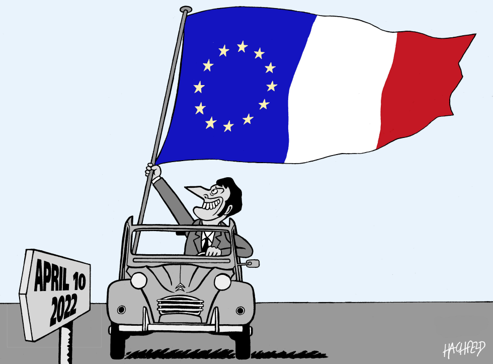 Macron on his way