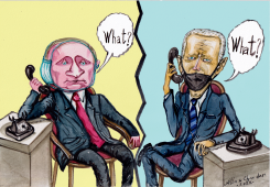 BIDEN, PUTIN HOLD CALL by Alla and Chavdar