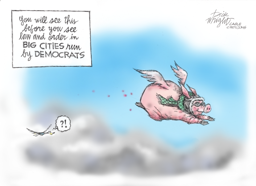 Pigs Flying Over Democrat Cities