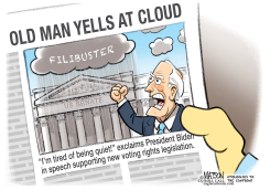 BIDEN YELLS AT FILIBUSTER CLOUD by R.J. Matson