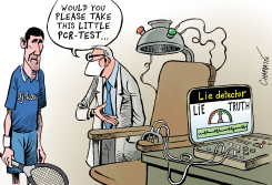 DJOKOVIC, COVID CHEATER? by Patrick Chappatte