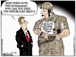 FBI FREES SYNAGOGUE HOSTAGES  by Bob Englehart