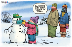 COVID SNOWMAN by Rick McKee