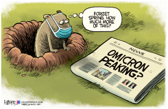GROUNDHOG COVID by Rick McKee