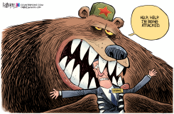 RUSSIA BLAMES UKRAINE by Rick McKee