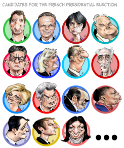 CANDIDATES FOR THE FRENCH PRESIDENTIAL ELECTION by Damien Glez