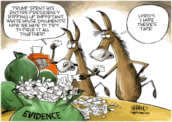 TRUMP TORE UP DOCUMENTS by Dave Whamond