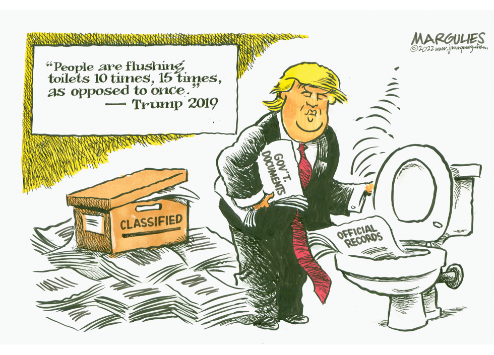 Trump Flushing Papers Down the Toilet