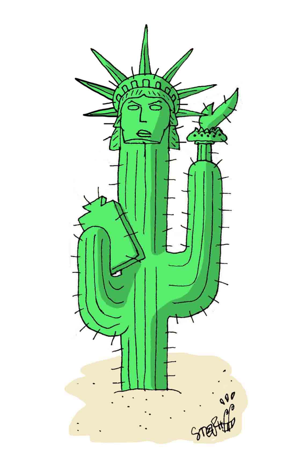 Small illustration - Anti- immigration cactus