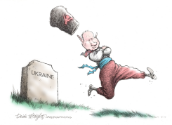PUTIN DANCING ON UKRAINE GRAVE by Dick Wright