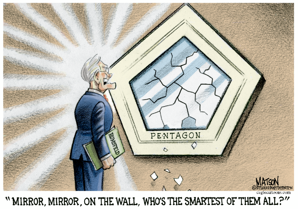 Pentagon Mirror Speaks Truth To Rumsfeld-COLOR