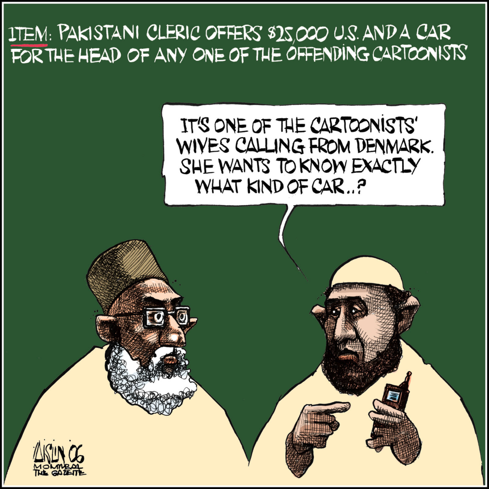 Bounty on cartoonists
