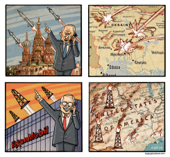 BOMBING UKRAINE, BOMBING OUR ENVIROMENT by Peter Kuper