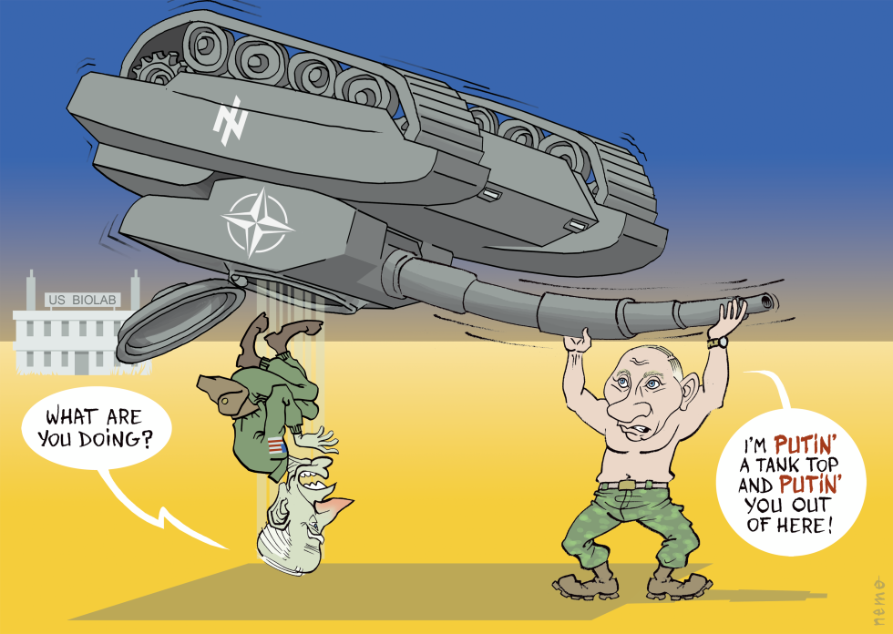 Putin a tank top