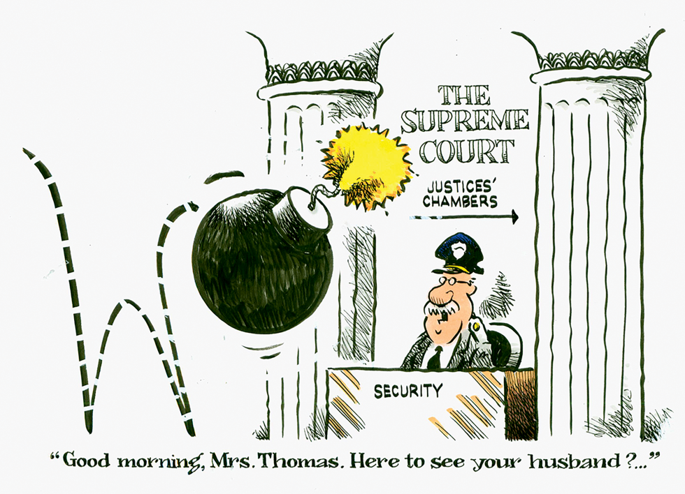 Justice Clarence Thomas and his wife